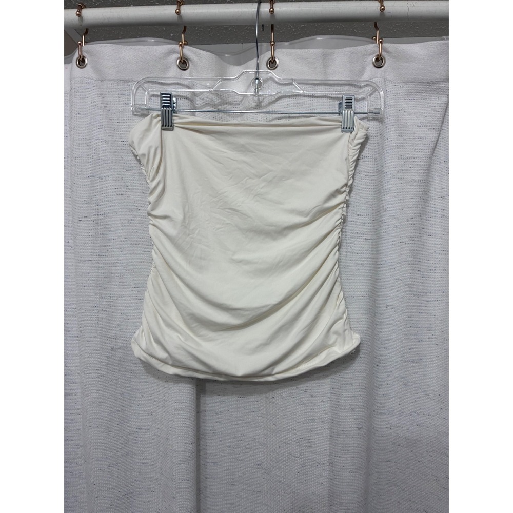 House of Harlow 1960 Cream Ruched Tube Top Size S Ivory Boho Coquette Minimalist